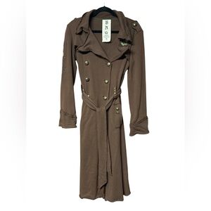YAG Couture Woman’s Brown Double-Breasted Trench Coat